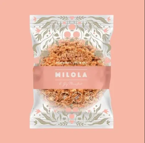 COOKIE INDIVIDUAL FRAMBUESA, AVENA & LIMA 50g  VEGETARIANA - MiLola 